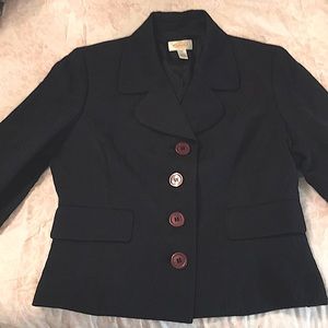 Talbots Navy textured print blazer